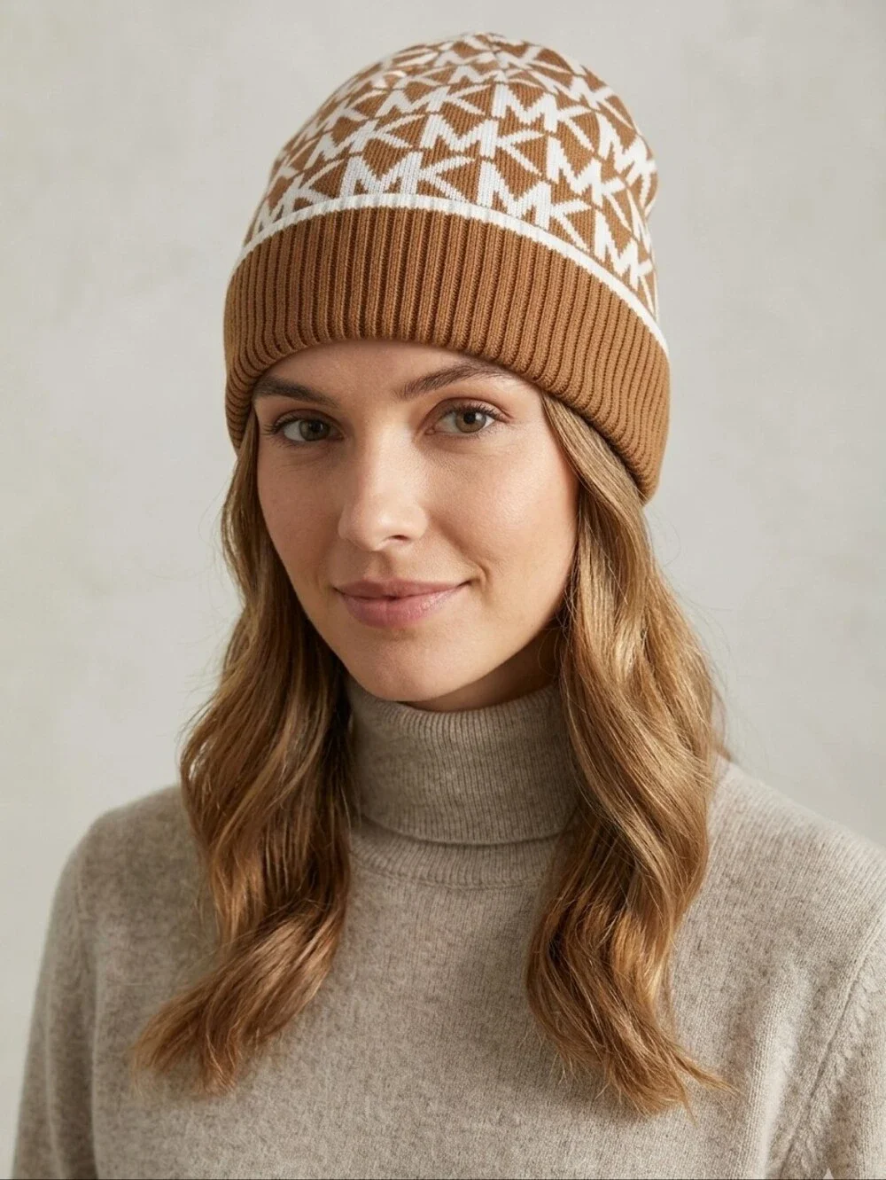 Michael Kors Women's Bordered Logo Cuff Beanie
